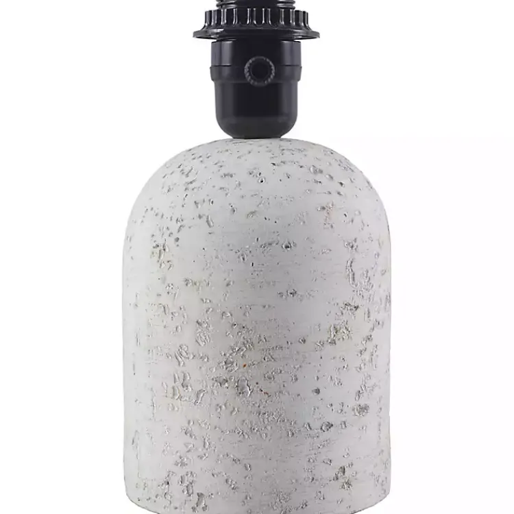 Table Lamps-Kirklands Home Faux Stone Table Lamp with Scalloped Shade White