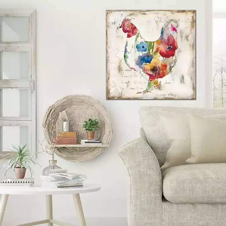 Canvas Art-Kirklands Home Flowered Hen Canvas Art Print Multicolor