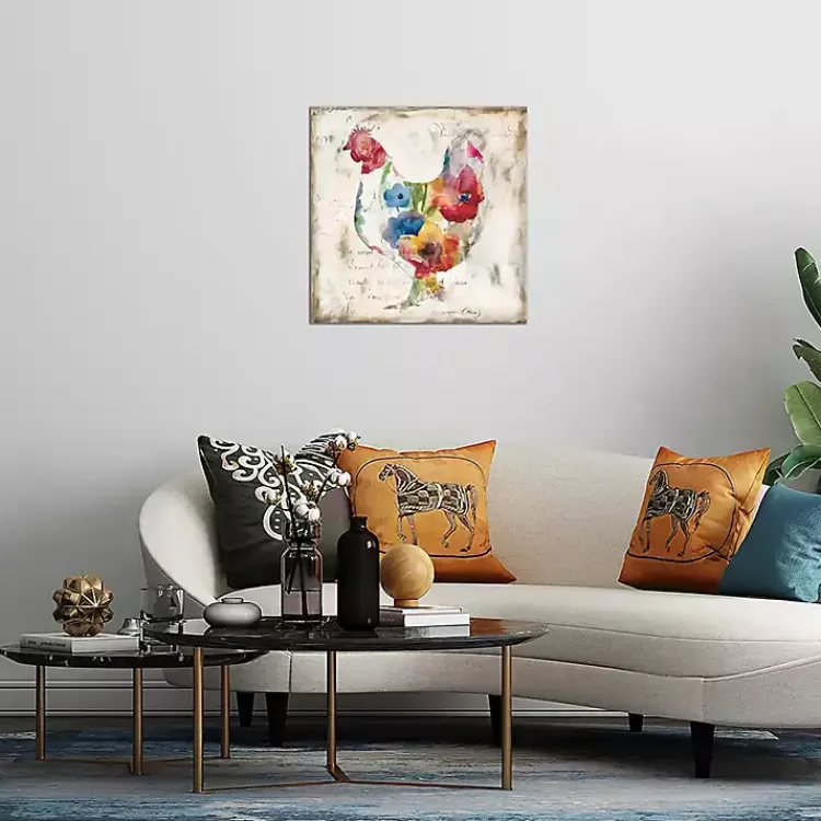 Canvas Art-Kirklands Home Flowered Hen Canvas Art Print Multicolor