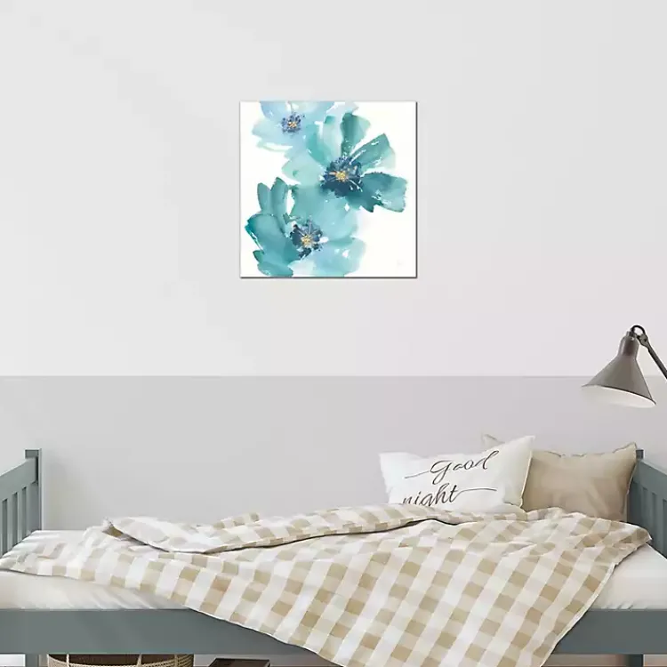 Canvas Art-Kirklands Home Teal Floral Cosmos Canvas Art Print
