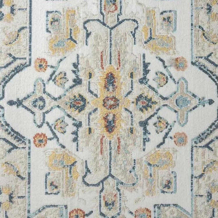Area Rugs-Kirklands Home Medallion Rust Area Rug, 5x7 Ivory