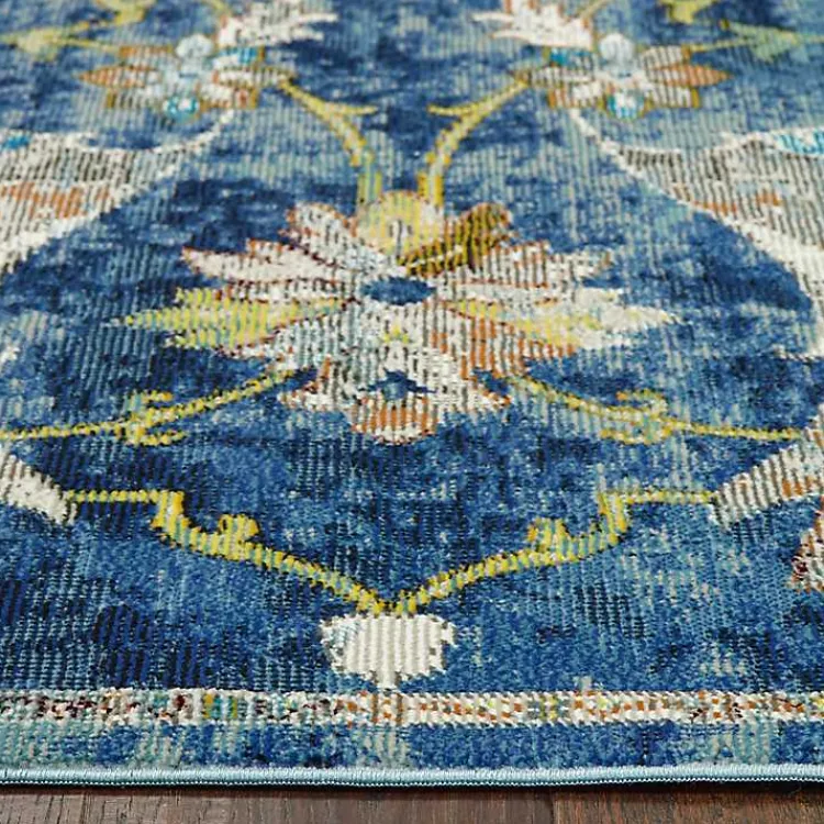 Area Rugs-Kirklands Home Navy Faded Floral Area Rug, 2x9