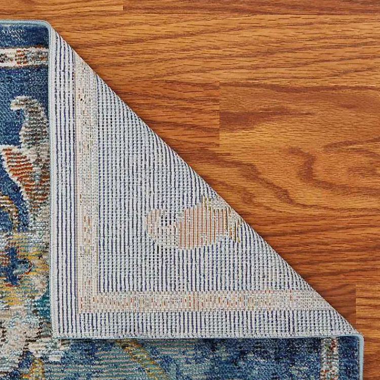 Area Rugs-Kirklands Home Navy Faded Floral Area Rug, 2x9