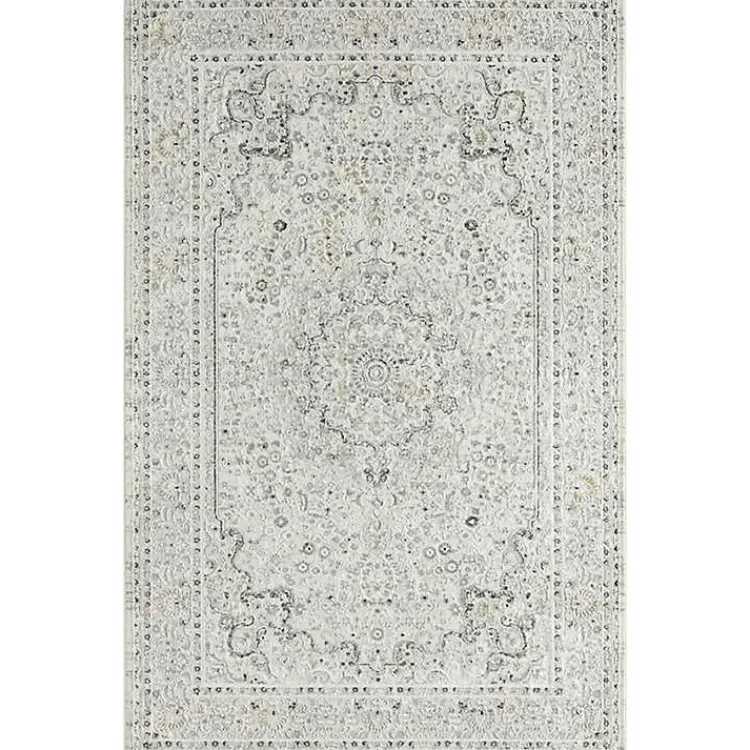 Area Rugs-Kirklands Home Isabella Gray and Ivory Area Rug, 5x7