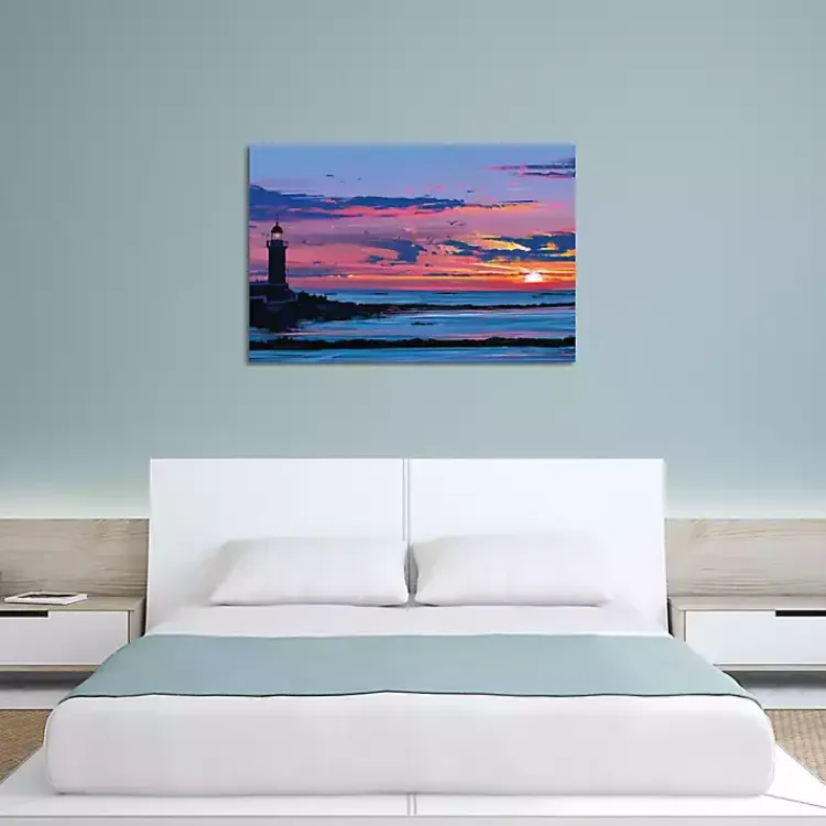 Canvas Art-Kirklands Home Lighthouse Coastal Canvas Art Print Multi