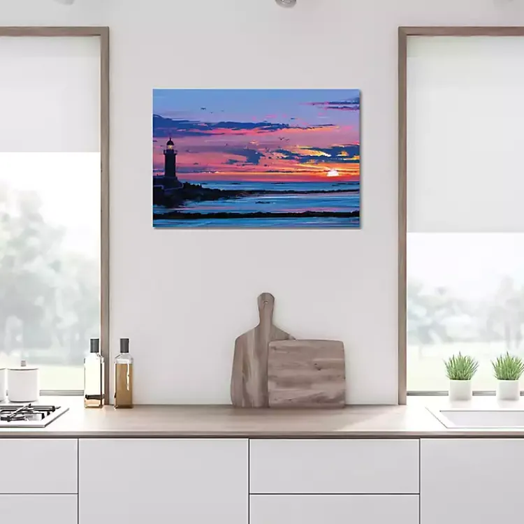 Canvas Art-Kirklands Home Lighthouse Coastal Canvas Art Print Multi