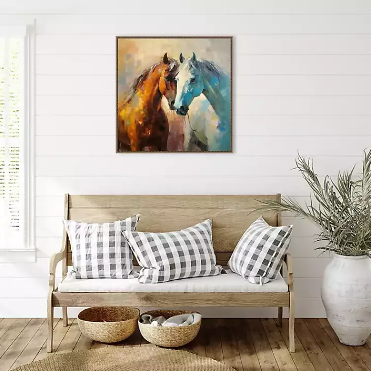Canvas Art-Kirklands Home Horse Couple Framed Canvas Art Print