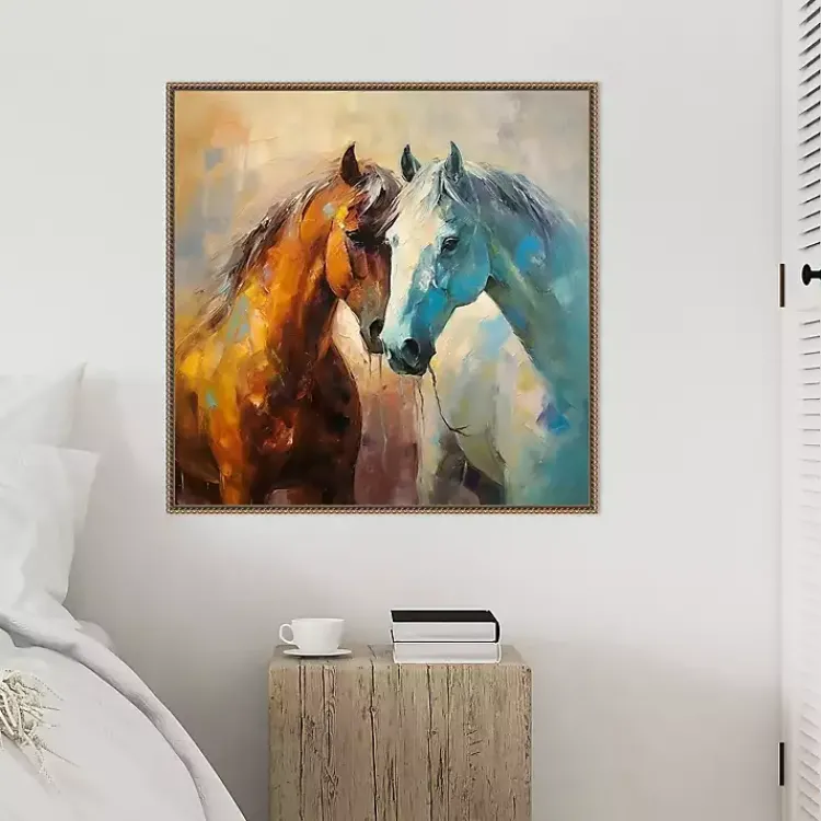 Canvas Art-Kirklands Home Horse Couple Framed Canvas Art Print