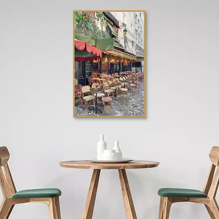 Canvas Art-Kirklands Home Sidewalk Cafe Framed Canvas Art Print