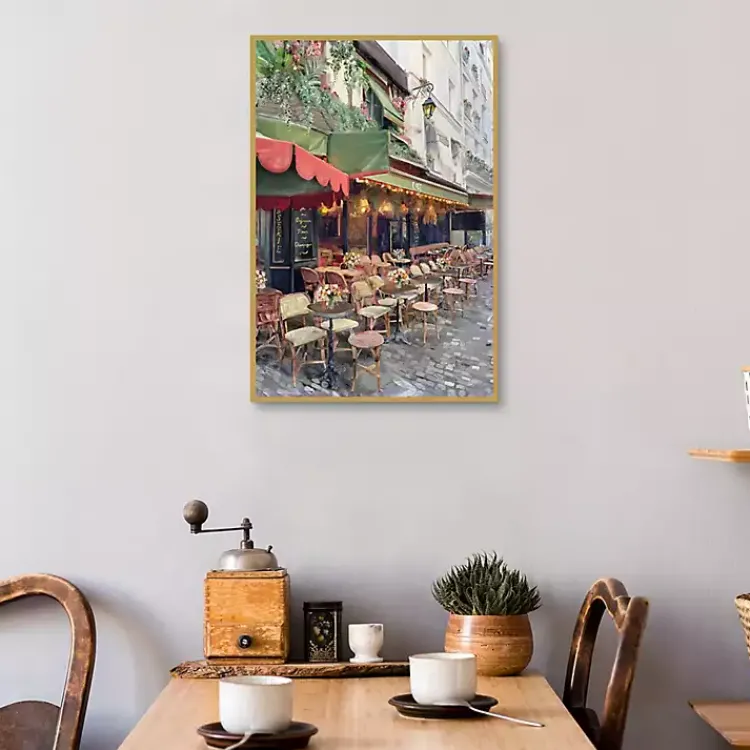 Canvas Art-Kirklands Home Sidewalk Cafe Framed Canvas Art Print