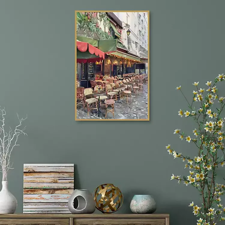 Canvas Art-Kirklands Home Sidewalk Cafe Framed Canvas Art Print