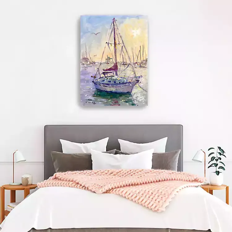 Canvas Art-Kirklands Home Sunset Boat Canvas Art Print Multi