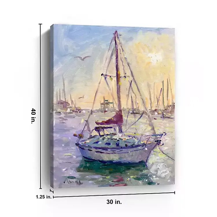 Canvas Art-Kirklands Home Sunset Boat Canvas Art Print Multi