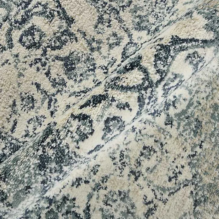 Area Rugs-Kirklands Home Cholet Ivory Blue Medallion Area Rug, 7x9