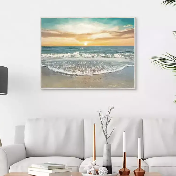 Canvas Art-Kirklands Home Seafoam Sunrise Framed Canvas Art Print