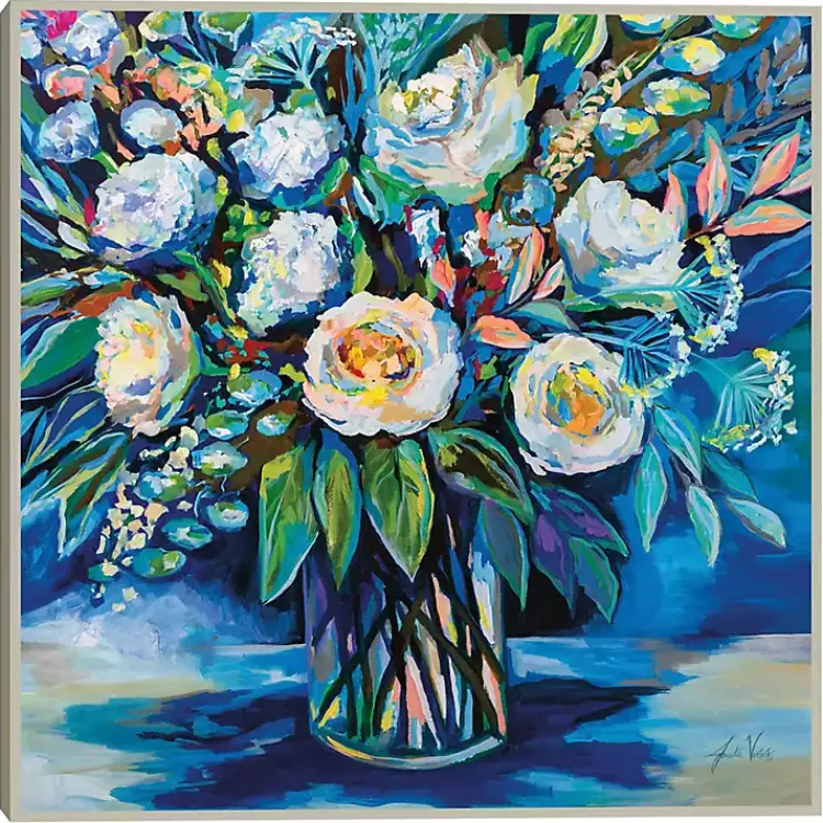 Canvas Art-Kirklands Home Feeling Framed Canvas Art Print Blue