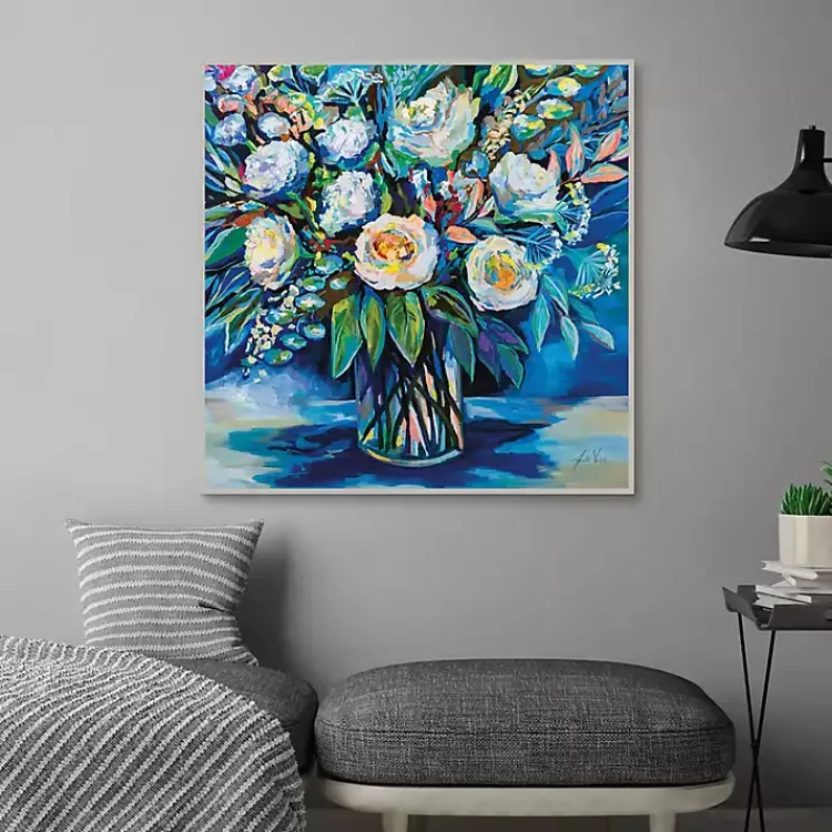 Canvas Art-Kirklands Home Feeling Framed Canvas Art Print Blue