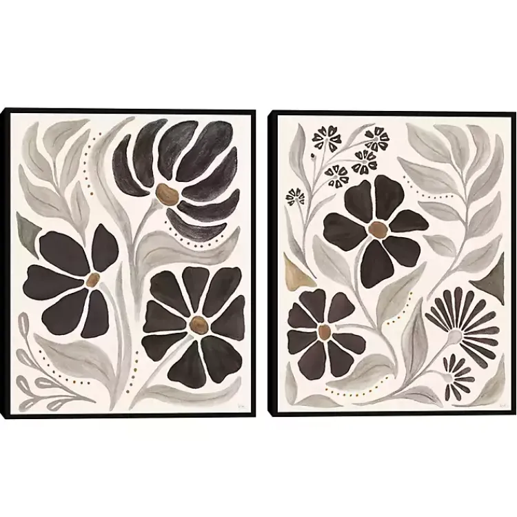 Canvas Art-Kirklands Home Modern Petals Framed Canvas Art Prints, Set of 2