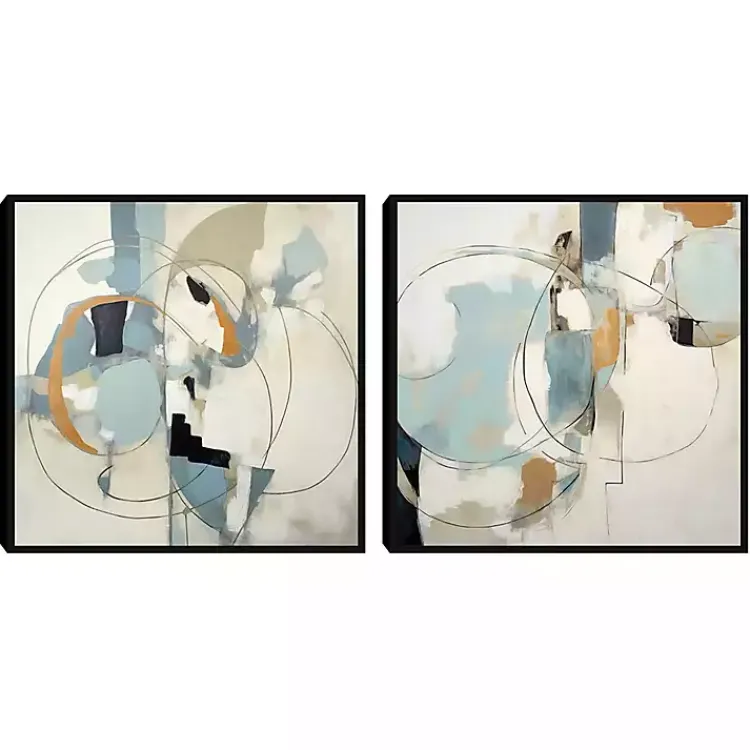 Canvas Art-Kirklands Home Blue Rhythms Framed Canvas Art Prints, Set of 2