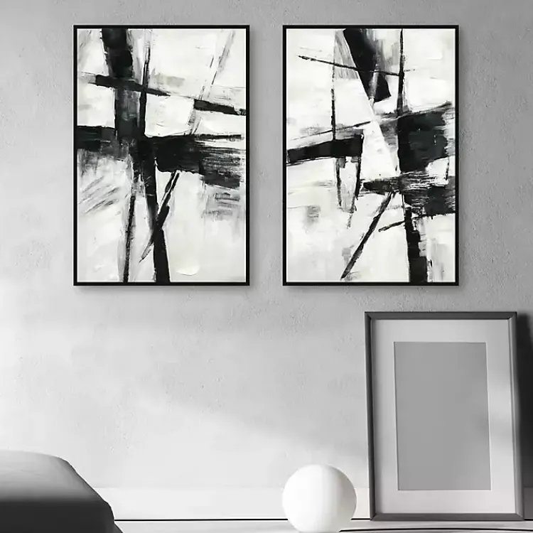 Canvas Art-Kirklands Home Brushed Away Framed Canvas Art Prints, Set of 2