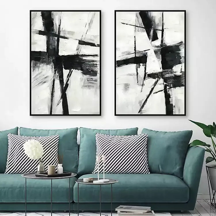 Canvas Art-Kirklands Home Brushed Away Framed Canvas Art Prints, Set of 2
