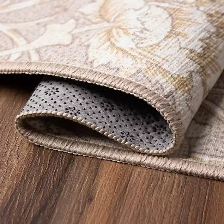 Area Rugs-Kirklands Home Kalini Natural Floral Washable Runner, 2x7