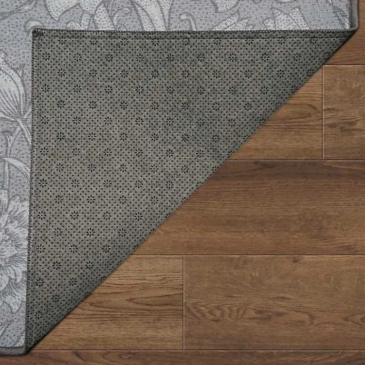 Area Rugs-Kirklands Home Kalini Floral Washable Runner, 2x7 Gray