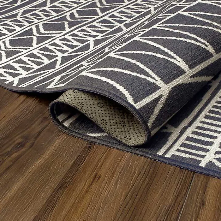 Area Rugs-Kirklands Home Gray Chelsea Geometric Washable Area Rug, 3x5