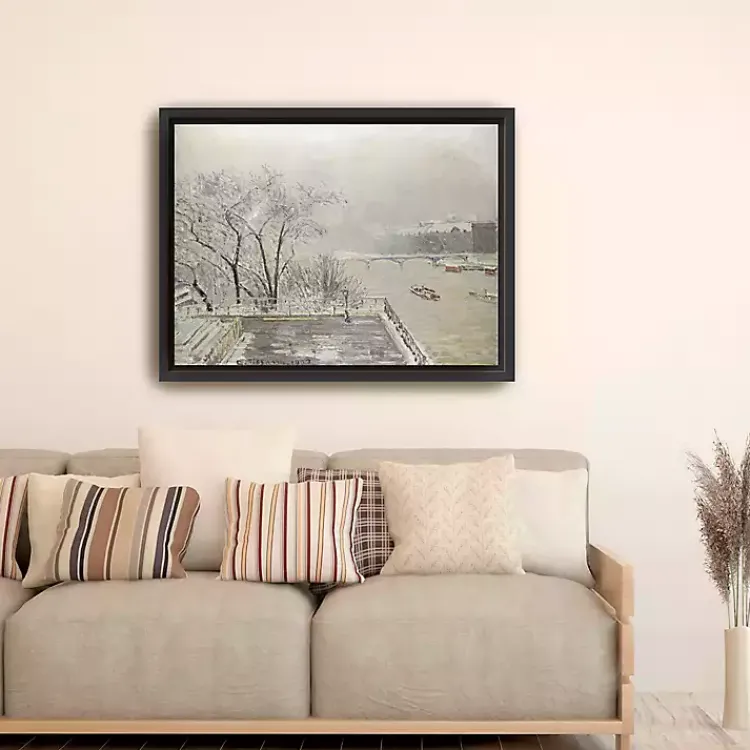 Canvas Art-Kirklands Home The Louvre Under Snow Framed Canvas Art Print White