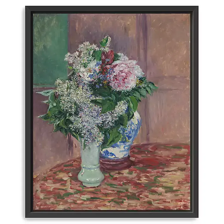 Canvas Art-Kirklands Home Lilacs and Peonies Framed Canvas Art Print