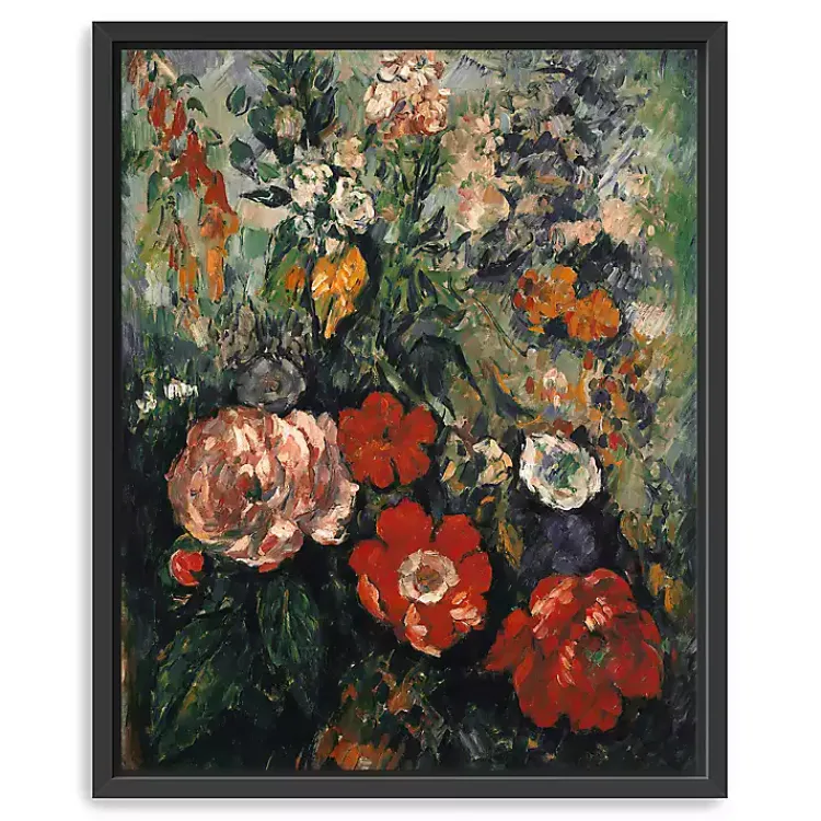 Canvas Art-Kirklands Home Flowers Paul Cezanne Framed Canvas Art Print Multi
