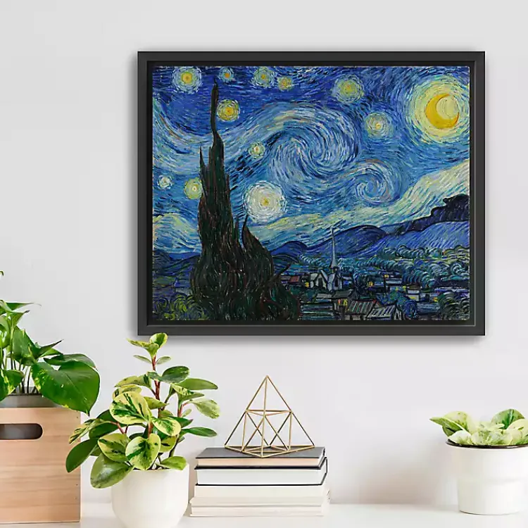 Canvas Art-Kirklands Home Starry Night Framed Canvas Art Print, 18x22 Blue
