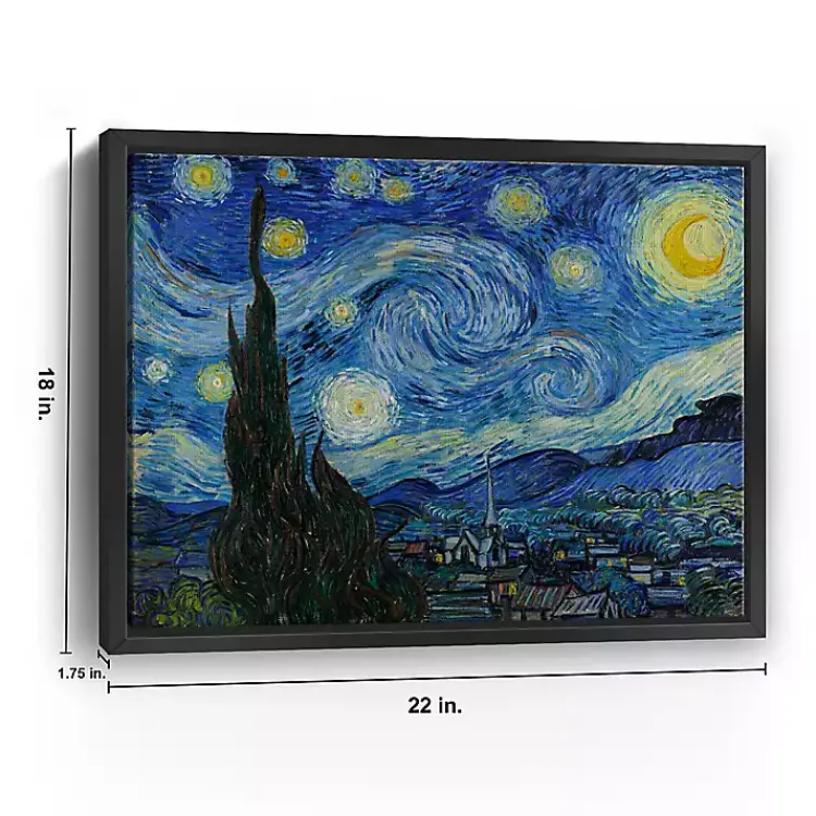 Canvas Art-Kirklands Home Starry Night Framed Canvas Art Print, 18x22 Blue