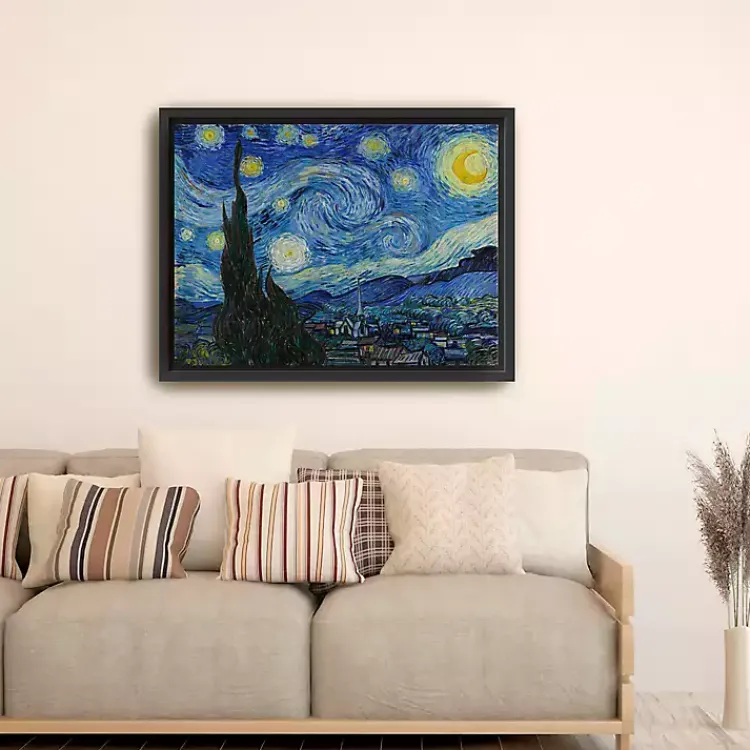 Canvas Art-Kirklands Home Starry Night Framed Canvas Art Print, 32x42 Blue
