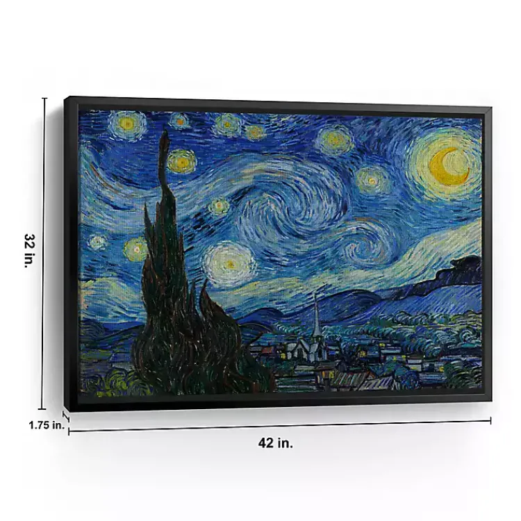 Canvas Art-Kirklands Home Starry Night Framed Canvas Art Print, 32x42 Blue