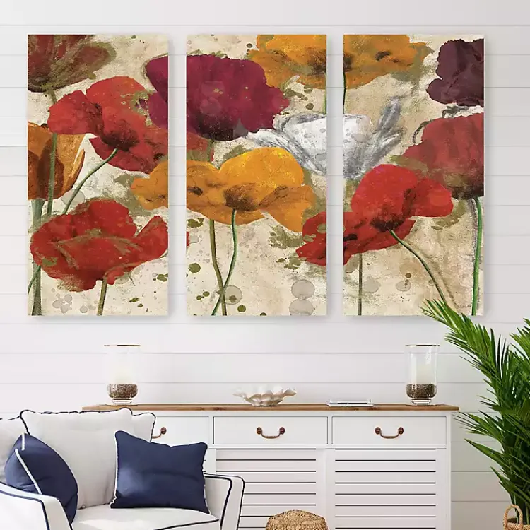 Canvas Art-Kirklands Home Happy Flowers Canvas Art Prints, Set of 3 Multi