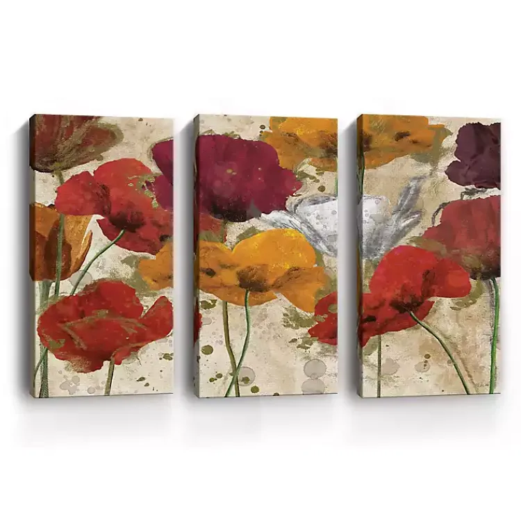 Canvas Art-Kirklands Home Happy Flowers Canvas Art Prints, Set of 3 Multi