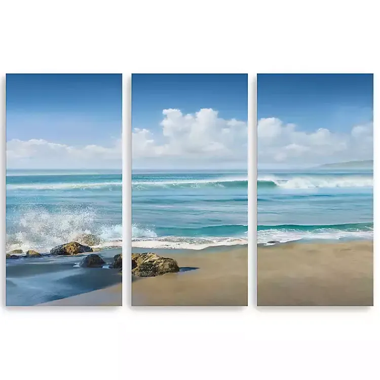 Canvas Art-Kirklands Home Sweeping Blue Canvas Art Prints, Set of 3