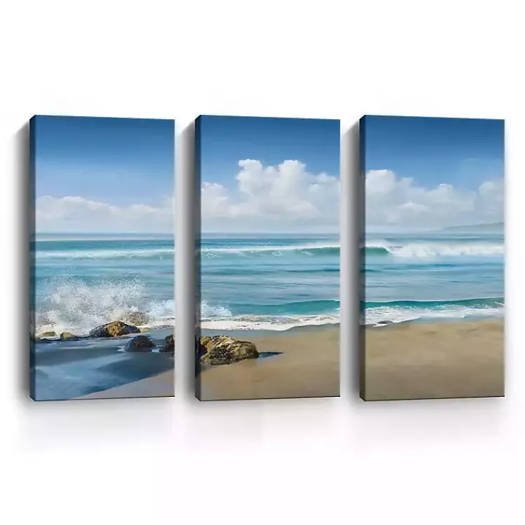 Canvas Art-Kirklands Home Sweeping Blue Canvas Art Prints, Set of 3