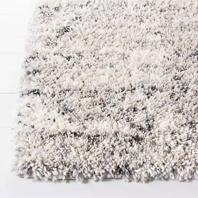 Area Rugs-Kirklands Home Gray and Ivory Fontana Shag Area Rug, 8x10