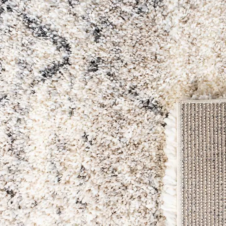 Area Rugs-Kirklands Home Gray and Ivory Fontana Shag Area Rug, 8x10