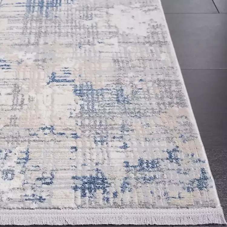 Area Rugs-Kirklands Home Gray and Blue Whisper Abstract Runner, 2x8