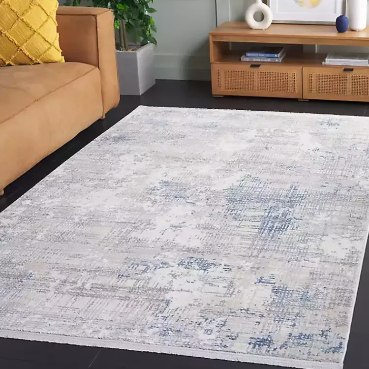Area Rugs-Kirklands Home Gray and Blue Whisper Abstract Area Rug, 5x7