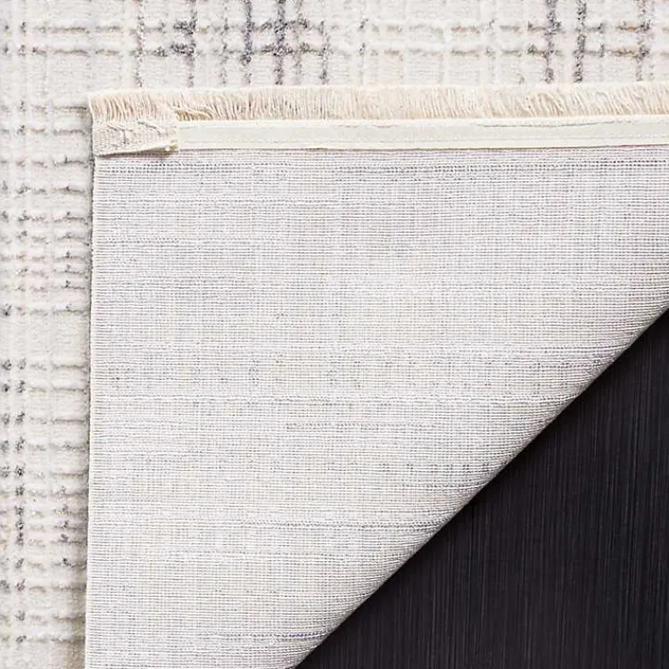 Area Rugs-Kirklands Home Gray and Ivory Whisper Striated Runner, 2x8