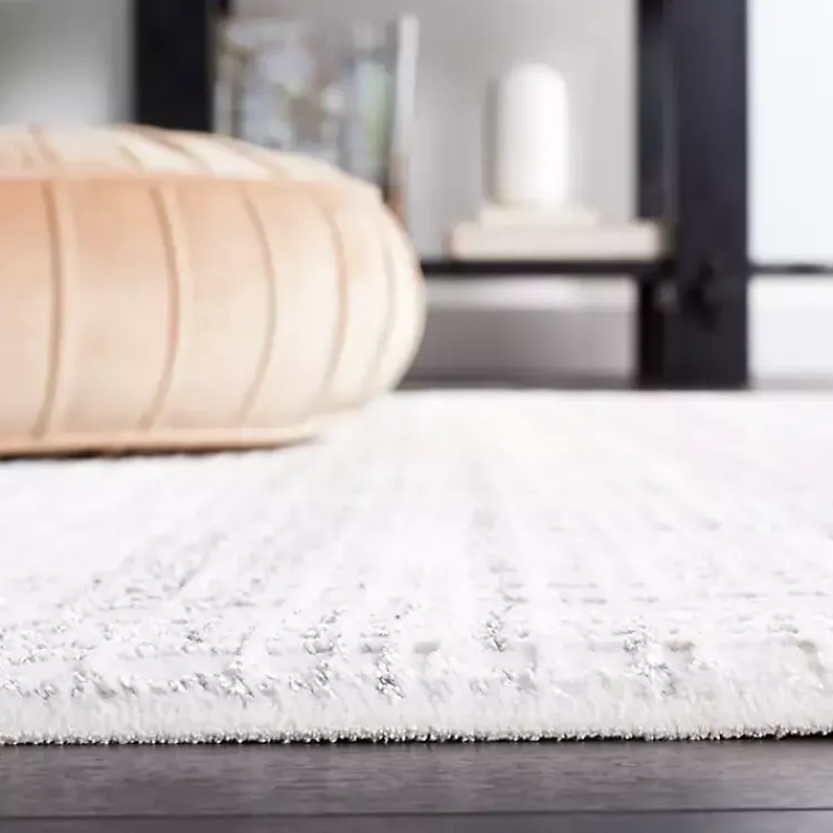 Area Rugs-Kirklands Home Gray and Ivory Whisper Striated Area Rug, 5x7