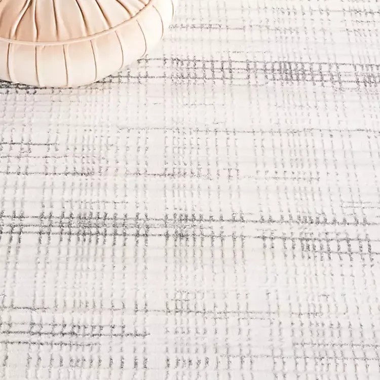 Area Rugs-Kirklands Home Gray and Ivory Whisper Striated Area Rug, 5x7