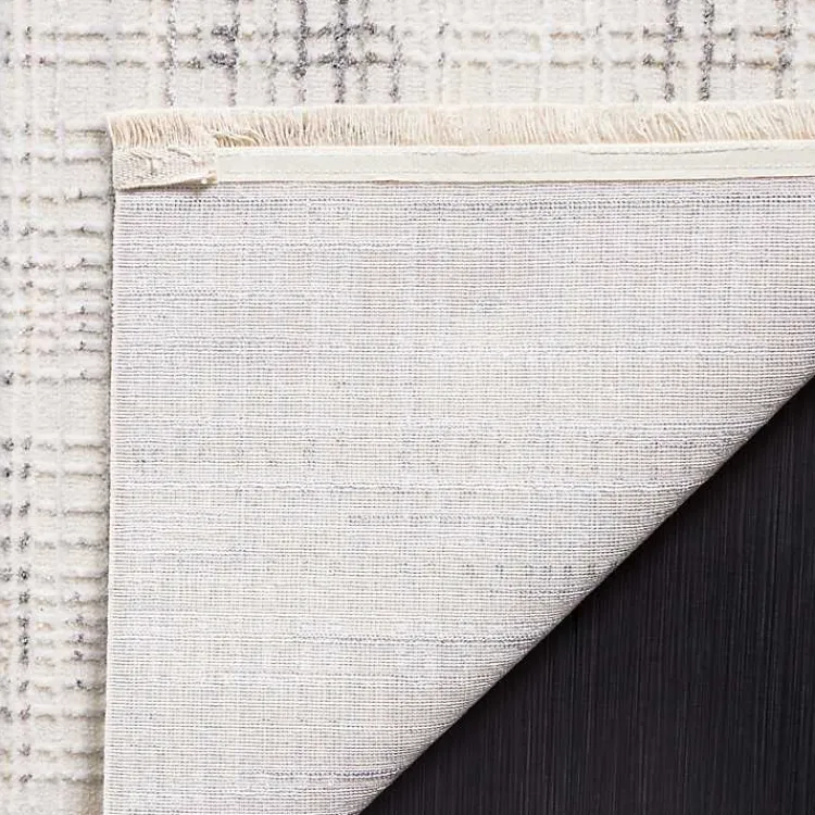 Area Rugs-Kirklands Home Gray and Ivory Whisper Striated Area Rug, 5x7