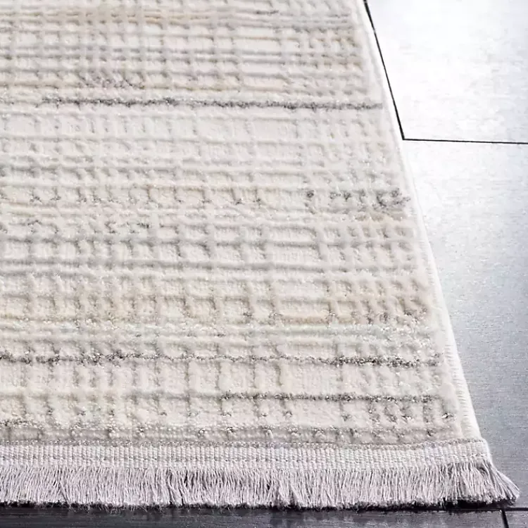 Area Rugs-Kirklands Home Gray and Ivory Whisper Striated Area Rug, 8x10