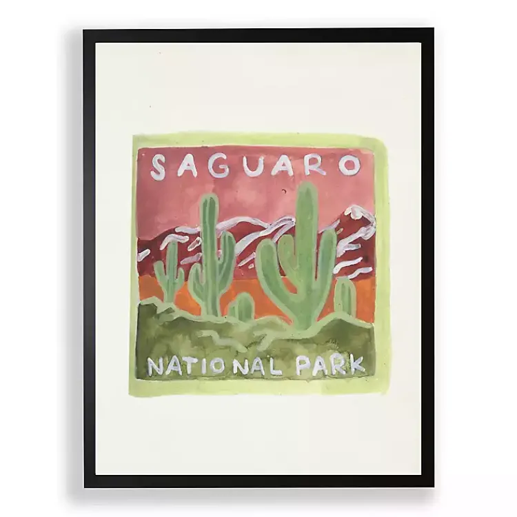 Framed Art-Kirklands Home Pink Saguaro Framed Art Print