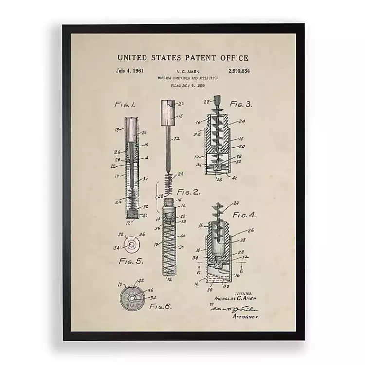 Framed Art-Kirklands Home Mascara Patent Framed Art Print
